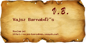 Vajsz Barnabás névjegykártya